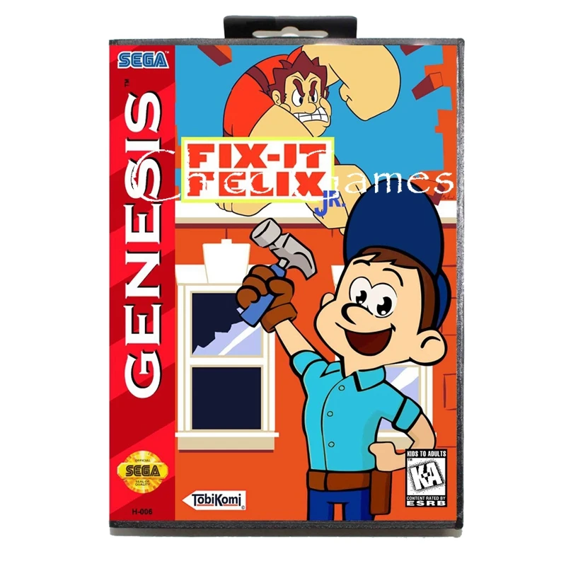 Sega MD игровая карта-Fix-It Felix Jr US наклейка для MegaDrive консоль 16 бит карта | Электроника