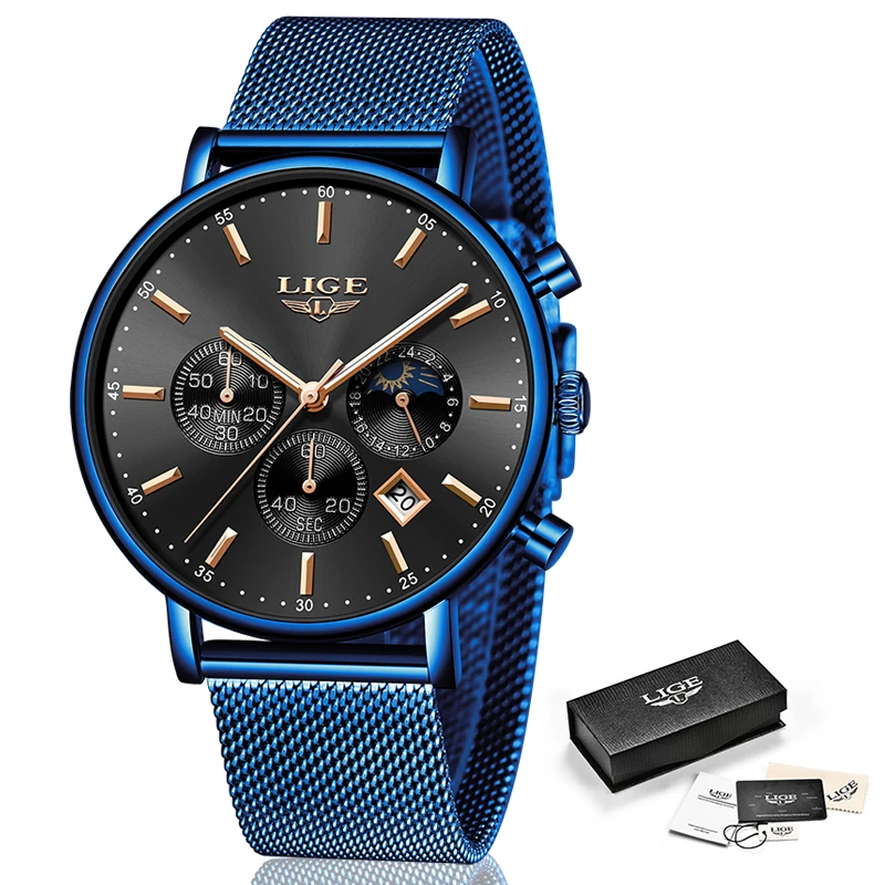 

2021 New Women Gift Clock LIGE Fashion Brand Quartz Wristwatch Ladies Luxury Rose Gold Watch Female Watch Women Relogio Feminino
