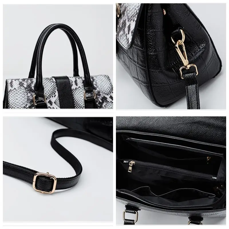 

Vintage Snake Pattern Women's Handbag Large Capacity Women Shoulder Bags Luxury Pu Leather Crossbody Bags for women Shopper bag