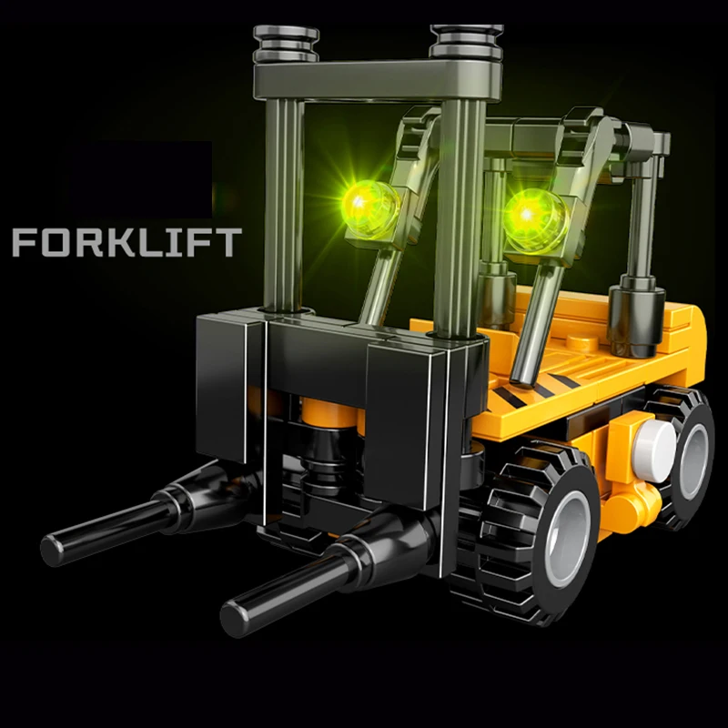 

Robot Mech Engineering Vehicle Excavator Assembled Building 6 in 1 set Block with figures Toys Model for Boy Birthday Gifts