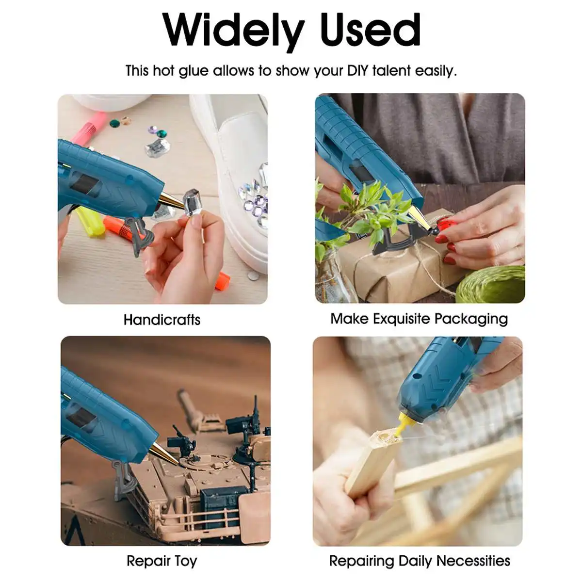

20/50/100PCS Cordless Hot Melt Glue Gun Glue Sticks Kit Copper Nozzle Rechargeable 5400MAh Hot Glue Gun DIY Craft Repair Tool