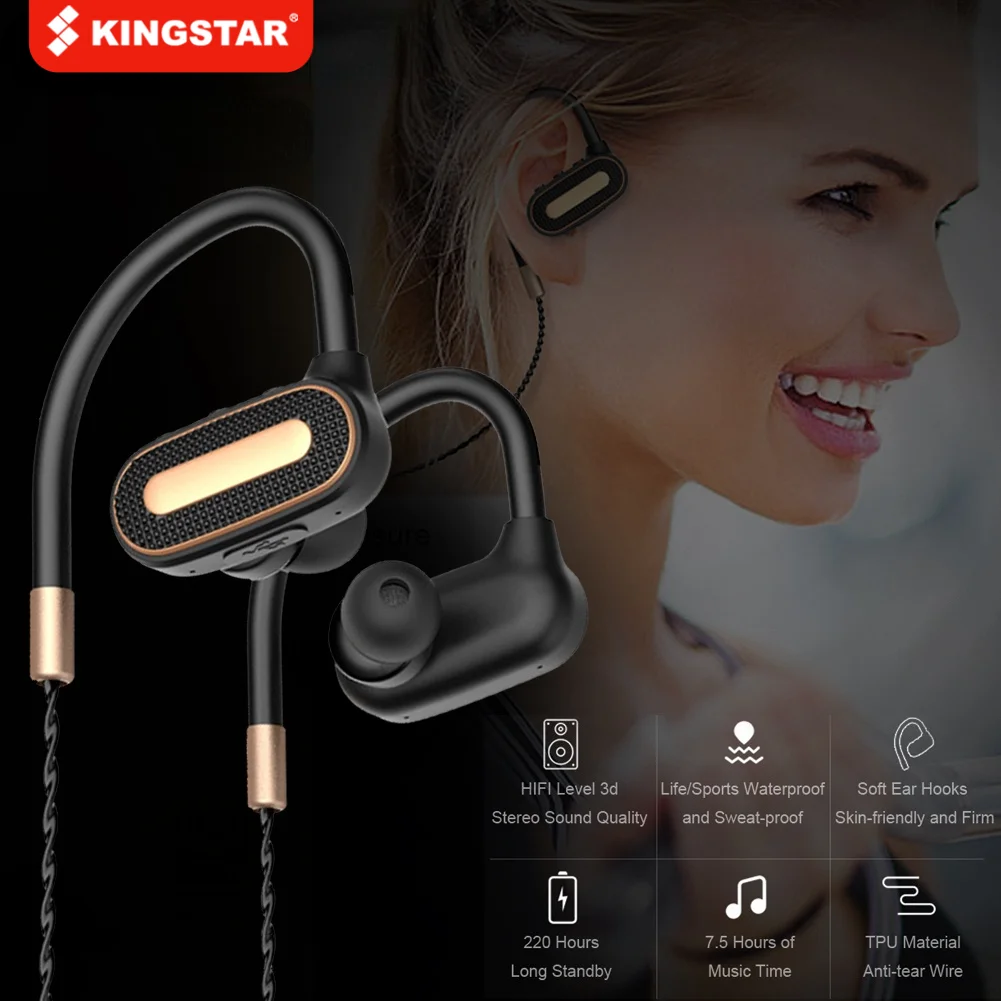 Bluetooth-наушники водонепроницаемые Беспроводные спортивные наушники для