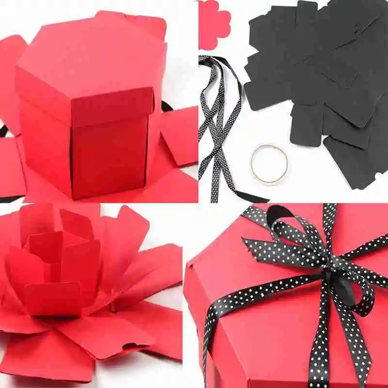 

Lovely Surprise Explosion Couple Box Love Memory Diy Scrapbook Album Valentine's Photo Gifts Love Day Anniversary Gift Girl E9H3