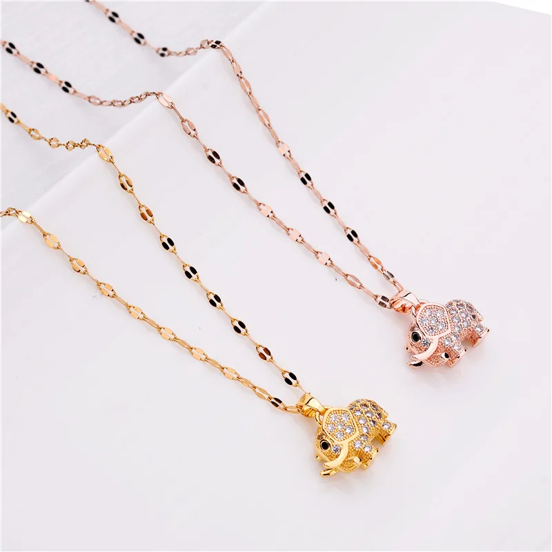 Милая подвеска в виде слона из хрустального циркона женские ожерелья женское