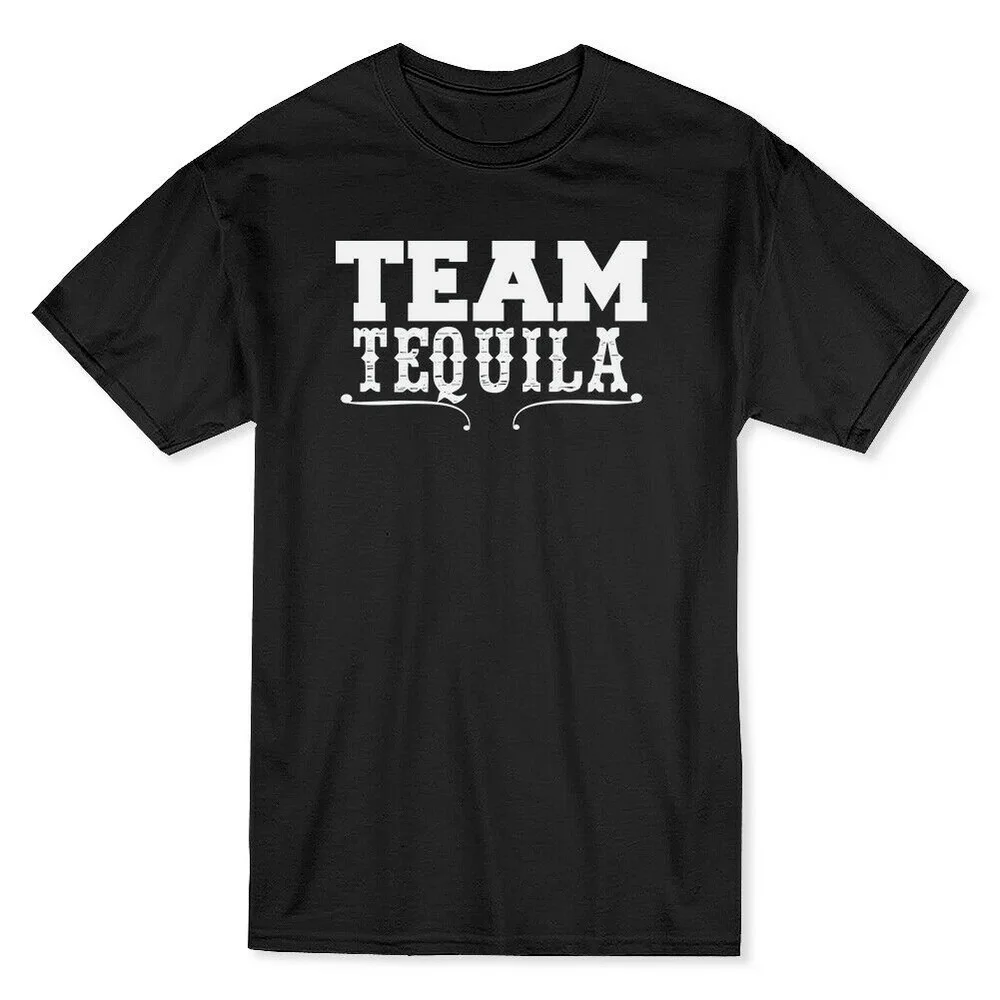 Команда Текила забавная алкогольный Для мужчин черная футболка хлопковая для