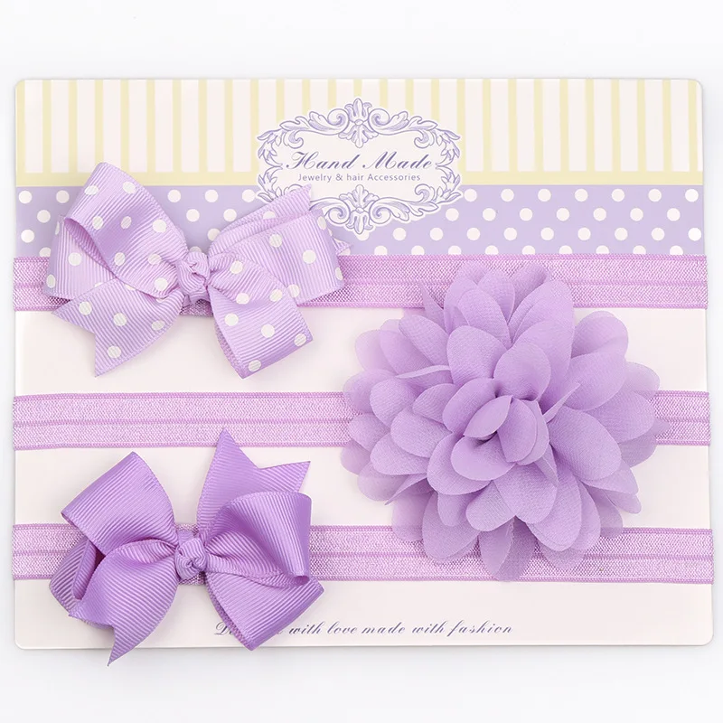 

3Pcs/Set Newborn Baby Handmade Dovetail Bow Headdress Flower Hair Band Elastic Girls Headbands Photography Props Festival Gifts