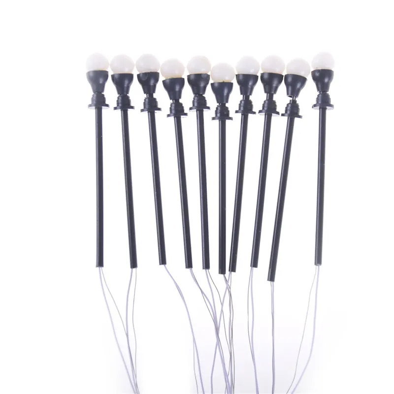 

10 pcs Model LED Street Lamp Lighting Single Head Train Layout Landscape 1: 100
