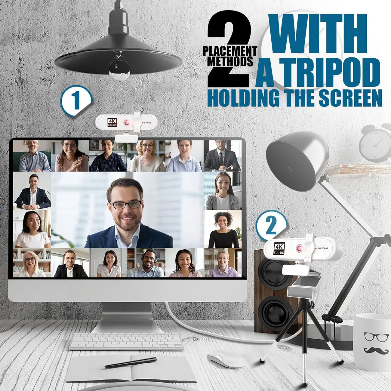 

2K 4K Conference PC Webcam Autofocus Web Camera 120 Degree Laptop Desktop For Office Meeting Home With Mic 1080P HD Web Cam