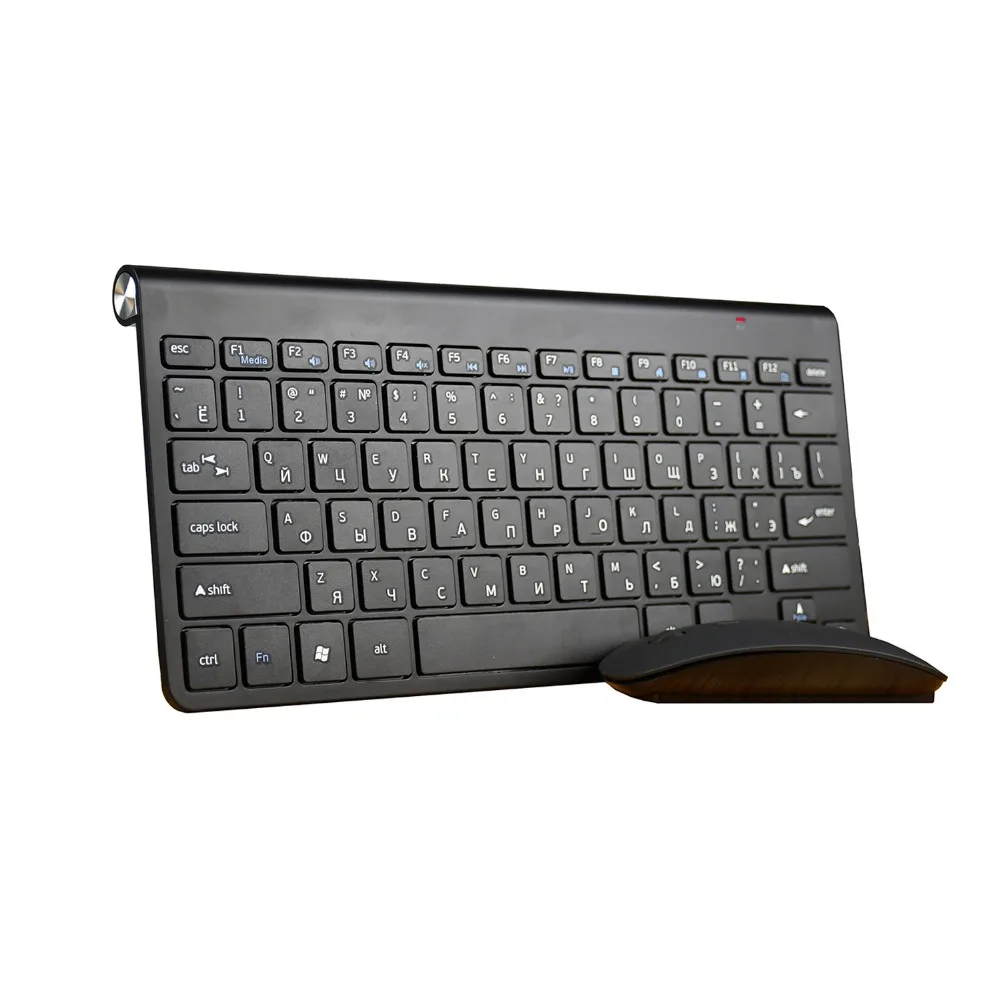 BlackKey board Mouse Zienstar русская английская тонкая 2,4G Беспроводная клавиатура мышь для MACBOOK, ноутбука, ТВ-бокса, компьютера, Smart tv с USB Приемником - Цвет: BlackKey board Mouse