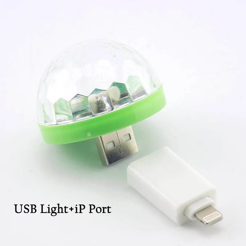 Light with iP Мини-дискотека, светодиодный, портативный, USB, для сцены, вечерние, украшения, DC 5 В, USB, магический шар для дома, караоке, красочный эффект, диджейское освещение - Цвет: Light with iP