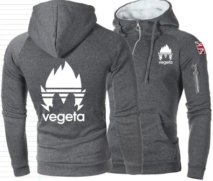 Забавные толстовки Z на молнии Мужская толстовка в стиле хип-хоп Вегета с