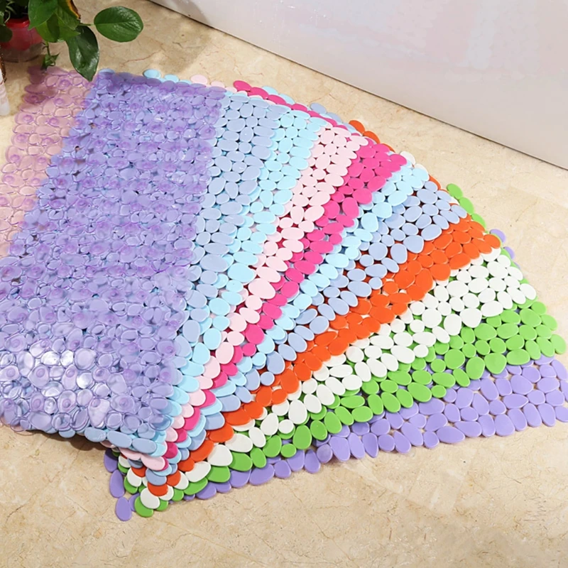 

PVC Non-Slip Stone Stone Bath Mats with Suction Cups, Slip-Resistant Shower Mats, Anti-Slip Bathtub Mats, Machine Washable