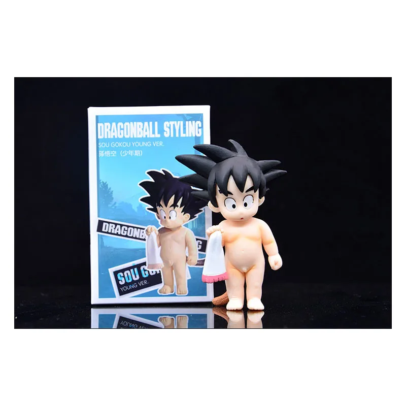 

Cute Goku 19cm PVC Ainme Figure DBZ Young Age Action Figurals Figurine Manga Take A Shower