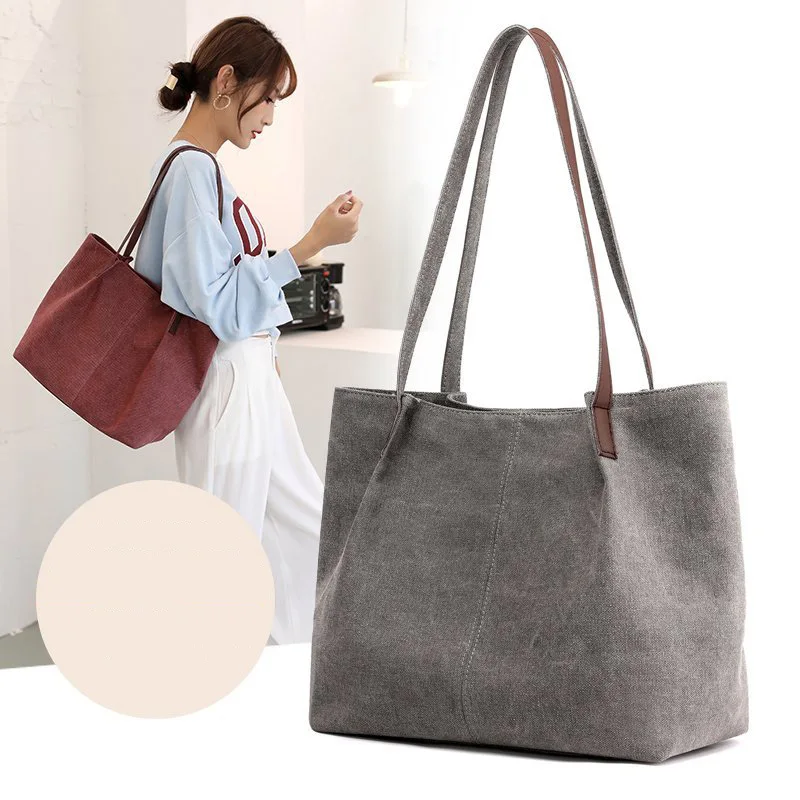 

OLD TANG Fashion Casual Large Capacity Canvas Tote Bags for Women 2020 New Simplicity Female Shoulder Portable Bag Bolsas