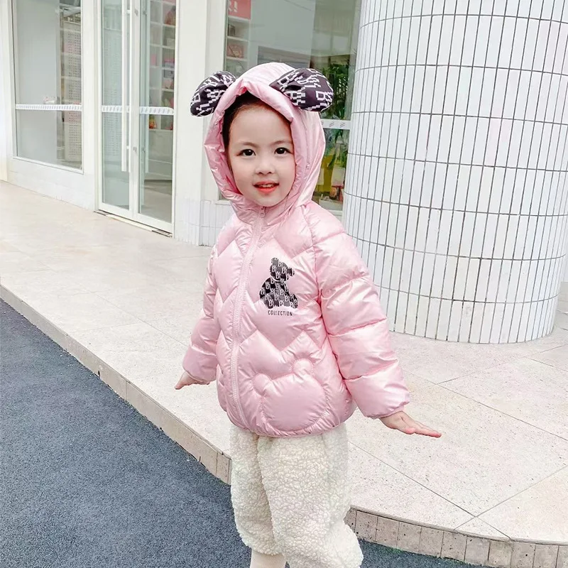 

Winter Baby Girls Jacket Kids Boys Light Down Coats With Ear Hoodie Spring Girl Clothes Infant Children's Clothing For Boys Coat