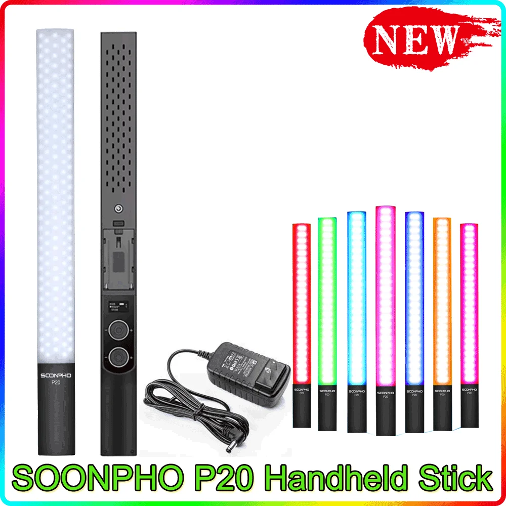 

SOONPHO P20 Handheld Stick LED Video Light 2500k to 8500k RGB Colorful Outdoor Wedding Photography Light PK YONGNUO, NANLITE