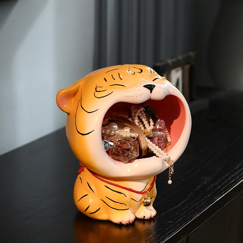 

Скульптура в виде тигра со знаком зодиака удача везучий кот Китайский Весенний фестиваль Китай новый год юани украшение из смолы домашний д...
