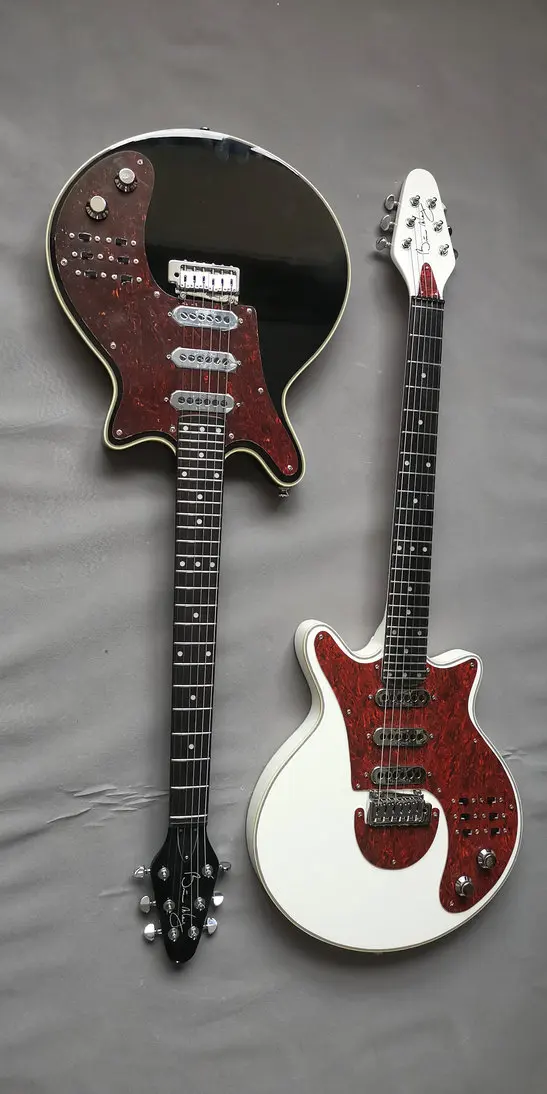 Китай белый Brian May Electirc гитары 24 лада красная Черепаха ракушка Pickguard 3 ожога три