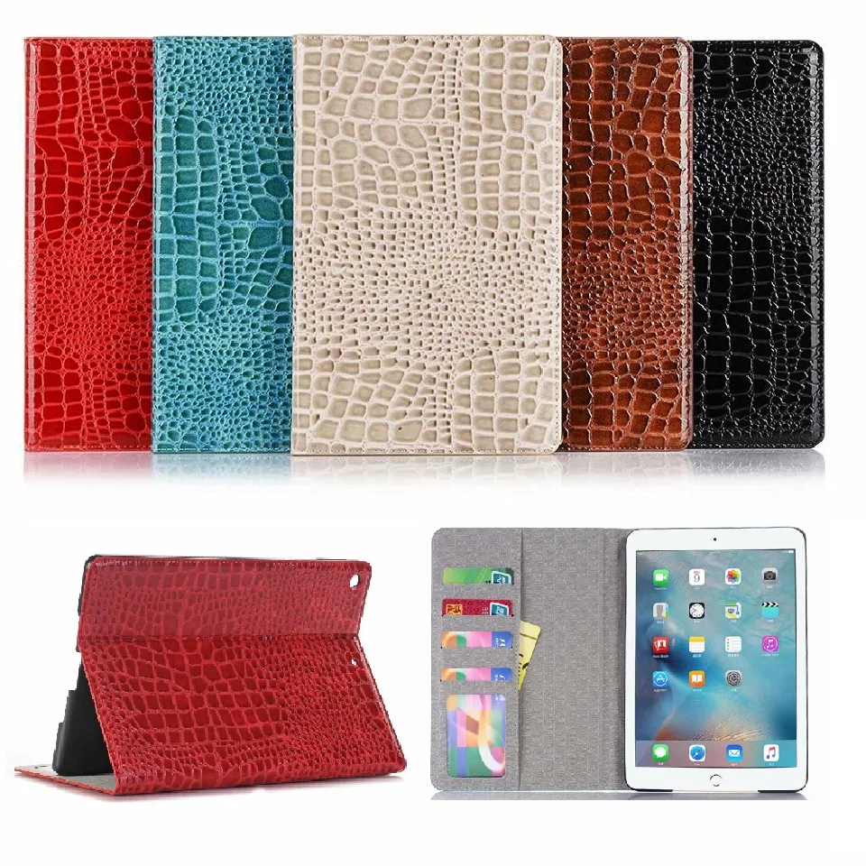Роскошный чехол книжка для iPad 7 10 2 дюйма из искусственной кожи под крокодила со