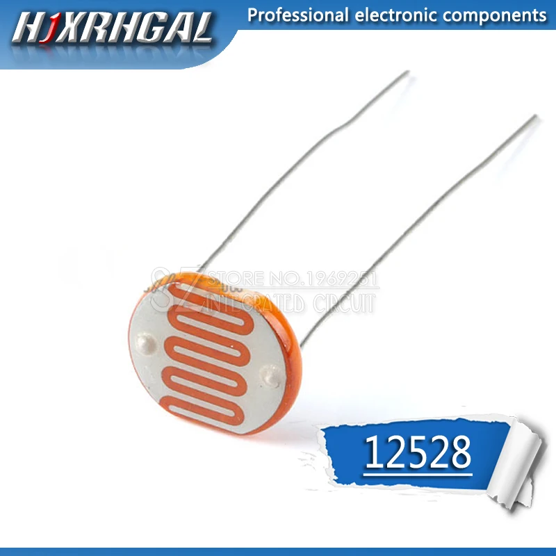 Фото 1 шт. фоторезистор 12528 сопротивление 12 мм фоточувствительное 35515 hjxrhgal|Резисторы| |