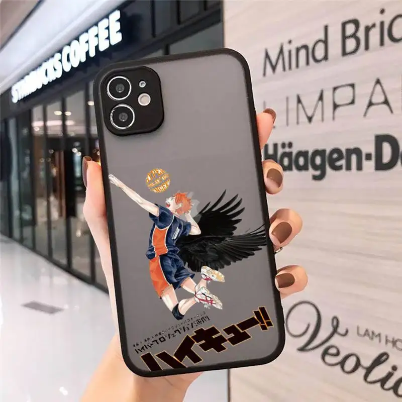 

Anime Haikyuu volleyball boy Phone Cases Matte Transparent for iPhone 7 8 11 12 s mini pro X XS XR MAX Plus cover funda