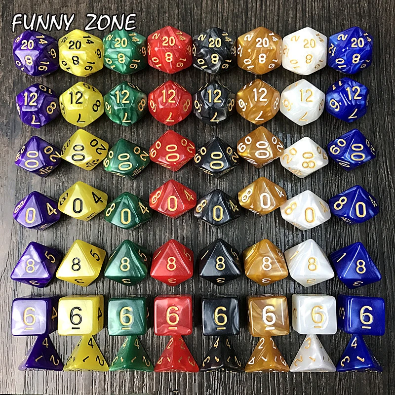 7 шт./компл. RPG игральные кости для подземелий драконы D4 D20 многогранные игры