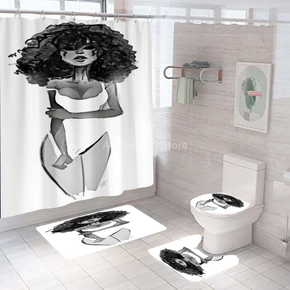 Сексуальные шторы для душа в африканском стиле девочек занавески ванной комнаты