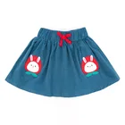 Новая летняя одежда для маленьких девочек вельветовые школьные Милые Удобные мини-юбки из хлопка с клубничным кроликом для детей, От 2 до 7 лет