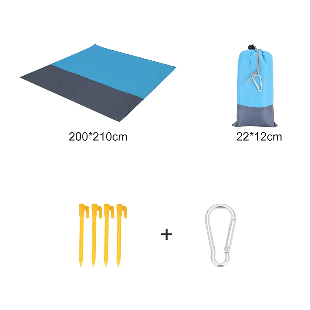 

2x2.1m Waterproof Pocket Beach Blanket Folding Camping Mat Mattress Portable Lightweight Mat Outdoor Picnic Mat Sand Beach Mat