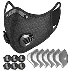 Рождественская пыль с 6 фильтрами, 6 выхлопных клапанов, многоразовый пылезащитный респиратор на половину Лица