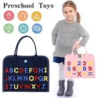 toddler felt busy board montessori sensory activity board educational toys set with buckles purse zipper stickers boys girls