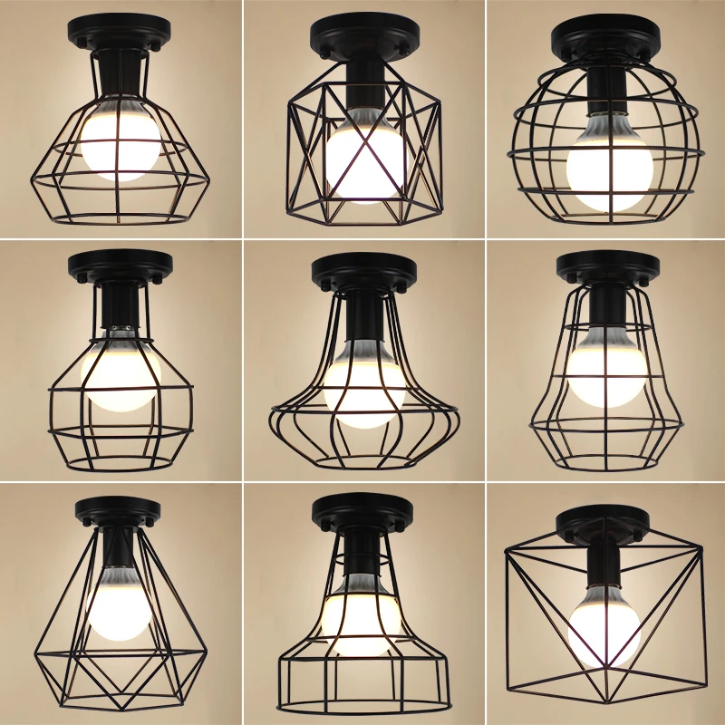 Винтажный потолочный светильник s Led железный черный Lamparas De Techo Lustre Plafondlamp Lampada