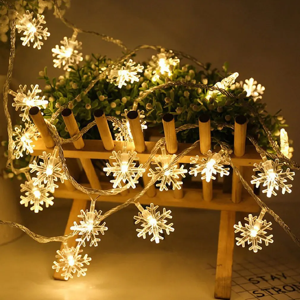 

1.5M 10LED Snowflake String Lights Christmas Tree Fairy Garlands Curtain light Outdoor for Xmas Party New Year's decor
