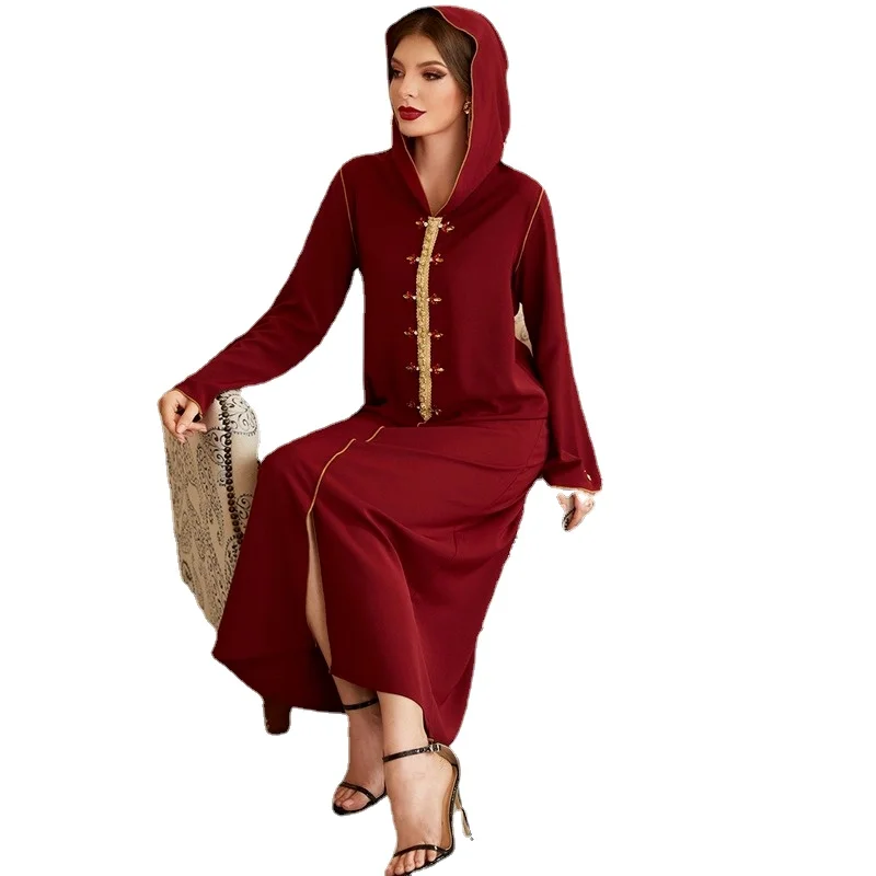 Abaya Дубай Кафтан мусульманское платье Djellaba женские Musulmane платья Абая для женщин