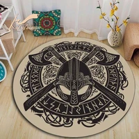 nordic viking vintage rug round mat circle carpet bath mat black mat home decoration rugs for kitchen carpets for living room