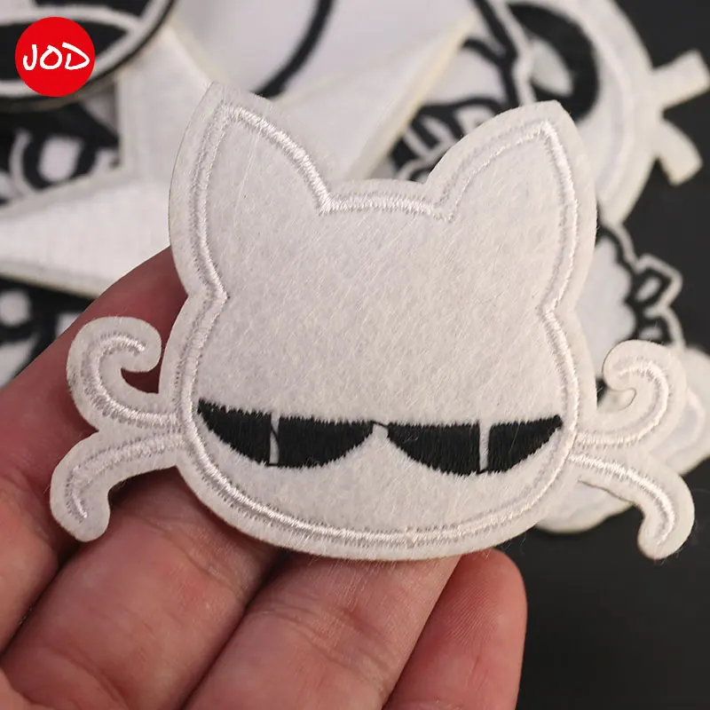 Нашивки с вышивкой в виде аниме кота для одежды значки Аппликации термонаклейки
