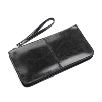 ellovado genuine leather long wallet large capacity zipper clutch bag luxury design coin purse card holder pocket wallet