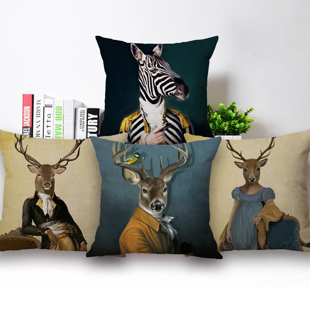 Скандинавский арт зебра жираф кролик чехол для подушки Декор модные постеры с