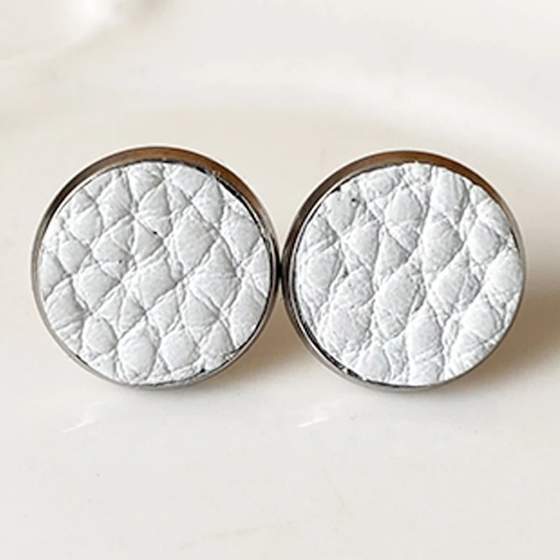 Простые рельефные серьги-гвоздики в стиле ретро из Нержавеющей Стали С Рельефной