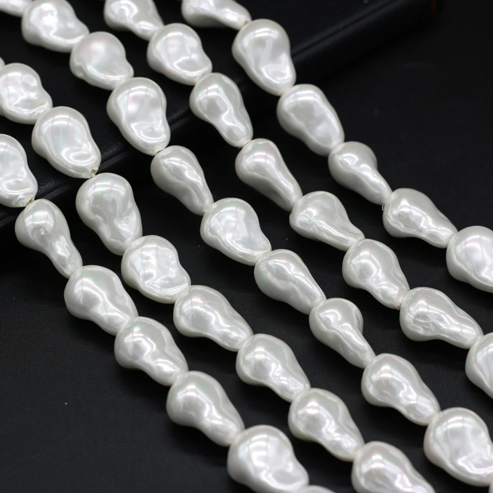 High Quality White Water Drop Shape Shell Bead Jewelry Making DIY Necklaces Earrings Bracelets Accessories Gifts 15x25mm 15x22mm