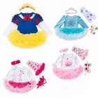 Комплект одежды для маленьких девочек, рождественское платье для младенцев, кружевное платье-пачка с оборками, костюмы на день рождения для девочек, одежда для новорожденных