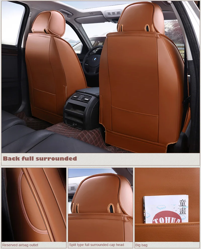 Чехол из воловьей кожи на автомобильное сиденье для Volkswagen VW Magotan Golf Tiguan Scirocco Touareg