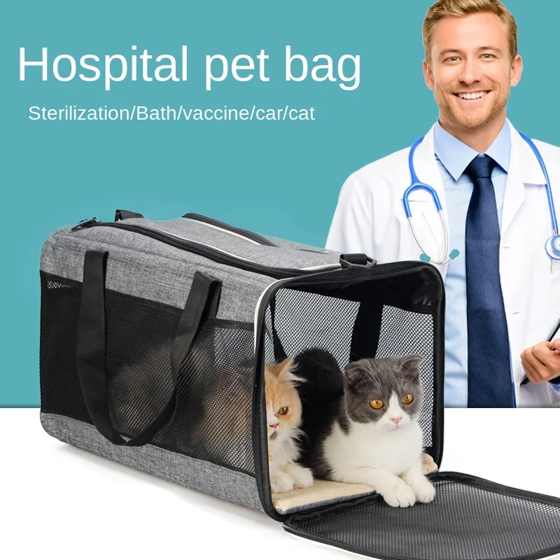 

Большая сумка для кошек, Портативная сумка для домашних питомцев, вместительная переносная сумка для кошек, Холщовая Сумка для переноски ко...