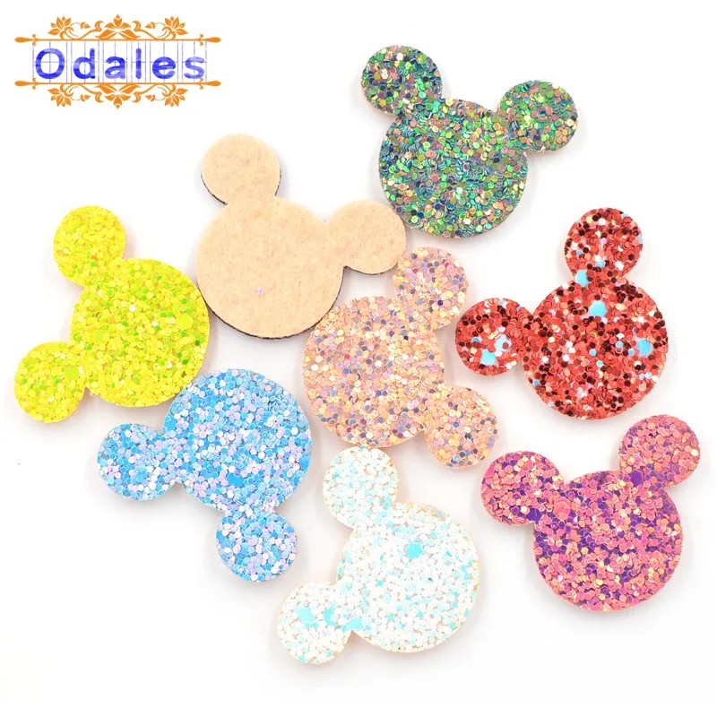 64 шт./лот разноцветная головка мыши войлочные нашивки для рукоделия мягкая