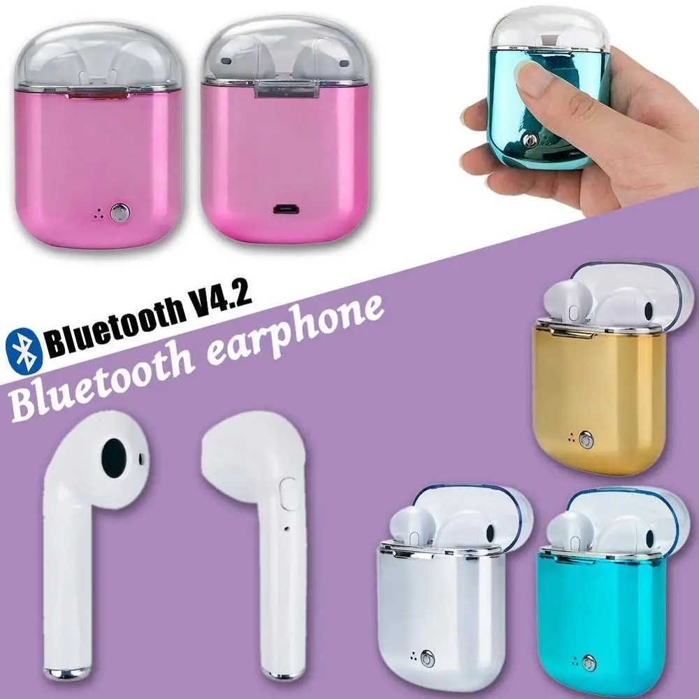 2019 I7s бинауральная беспроводная Bluetooth гарнитура TWS наушники с зарядным баком