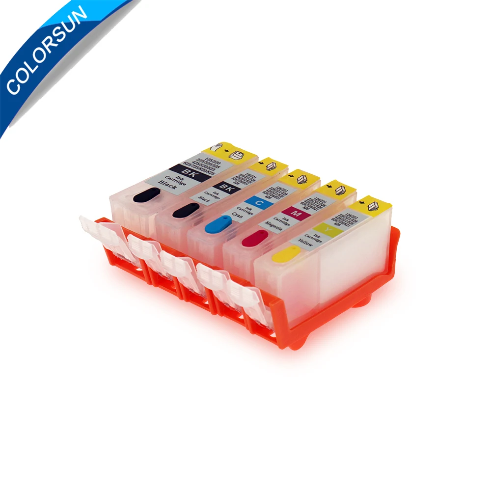 Colorsun 5pcs PGI-220 CLI-221 Refillable Ink Cartridges For Canon Pixma MP620 MP640 MX860 MX870 Printer Cartridge with ARC chips - купить по