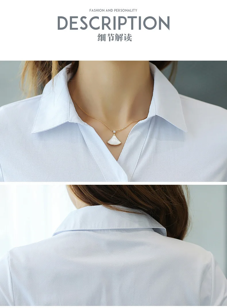 

Spring New Women Blouse Office Lady Work Shirts Long Sleeve Slim White Cotton Blouse Female Tops Plus Size Blusas Mujer De Moda