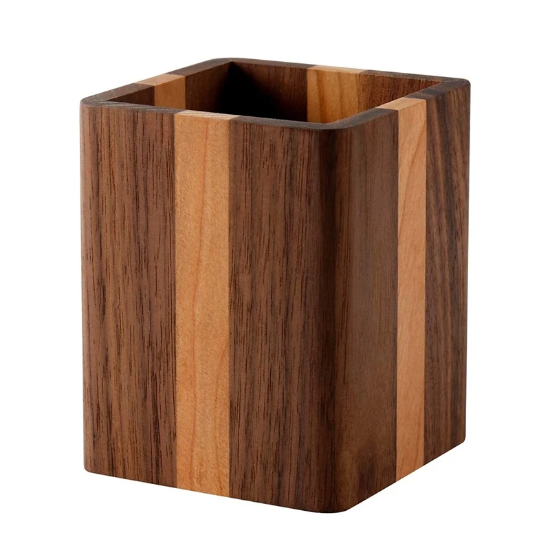 

Premium Pen Holder Pencil Holder for Desk Simple Natural Wood Desk Pen Holder Desktop Office Pencils Stand Holder