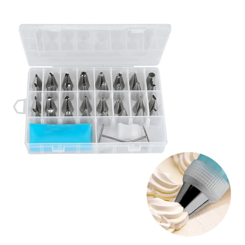 Новые 8 шт. силиконовых кейсов глазировки Крем кондитерский мешок + 6