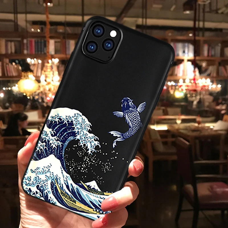 

Couple Phone Case For iphone 12 Mini 11 Pro X S Max Cases Cover XR 7 8 6 Plus SE 2020 Coque 3d Emboss Soft TPU Black Back Capa